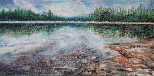 Carrie Goller - Solace, encaustic/mixed media 24X48