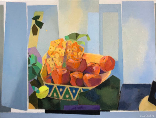 Prints Available ***SOLD*** MAX HAYSLETTE - Still Life with Pineapple, Hmac 1867, oil 18x24