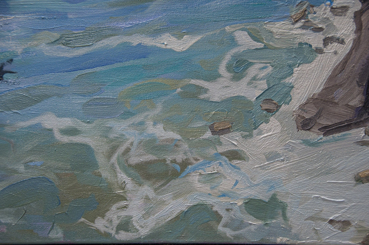 BRIAN MAHIEU - Strawberry Bay—midsommar, Oil on gallery wrapped canvas, 24" X 48" X 1.5"
