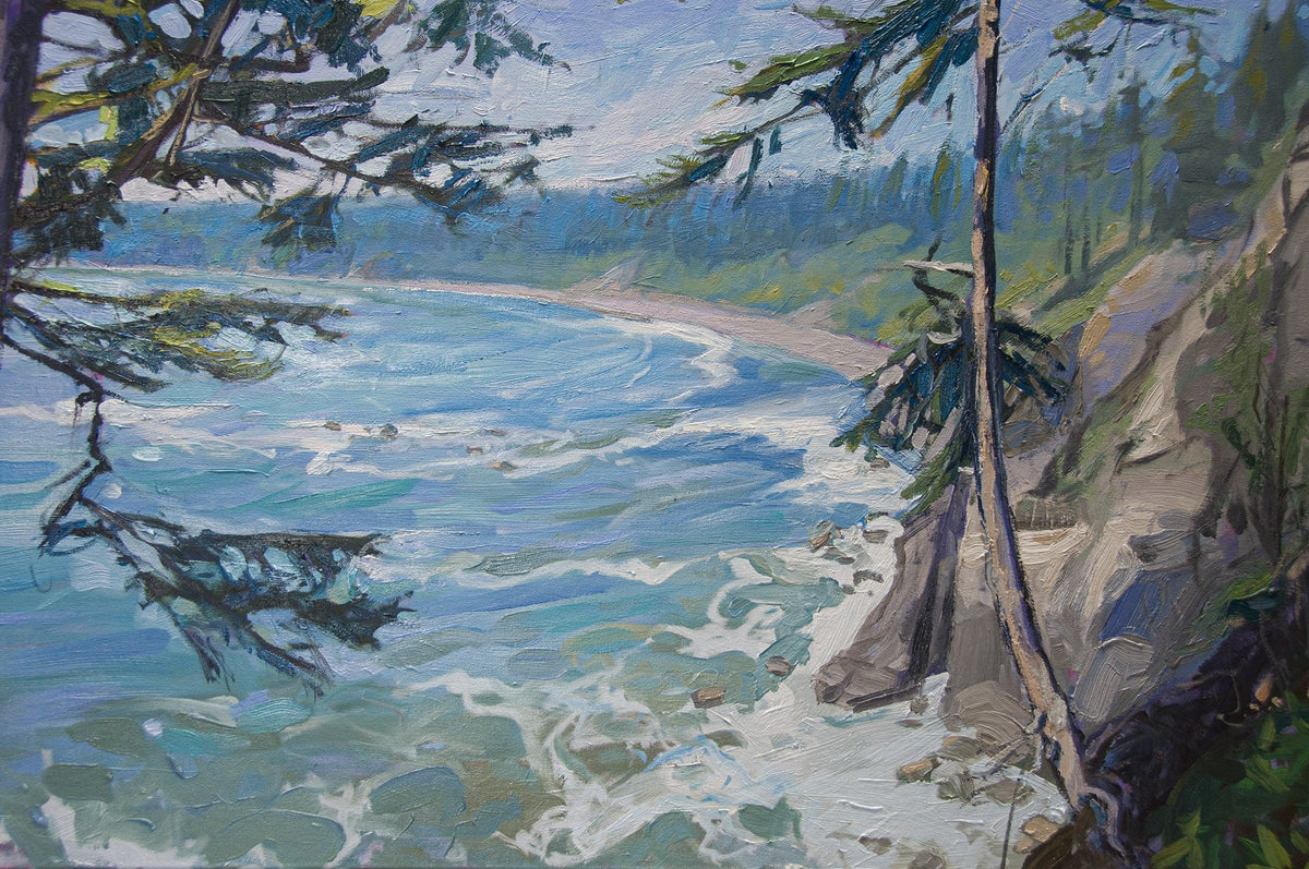 BRIAN MAHIEU - Strawberry Bay—midsommar, Oil on gallery wrapped canvas, 24" X 48" X 1.5"