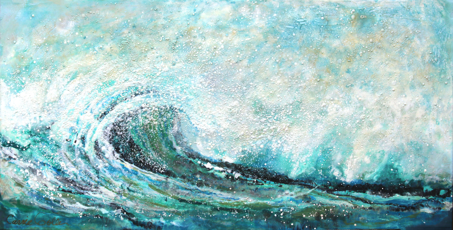 Carrie Goller - Surrender III, encaustic/mixed media 24x48