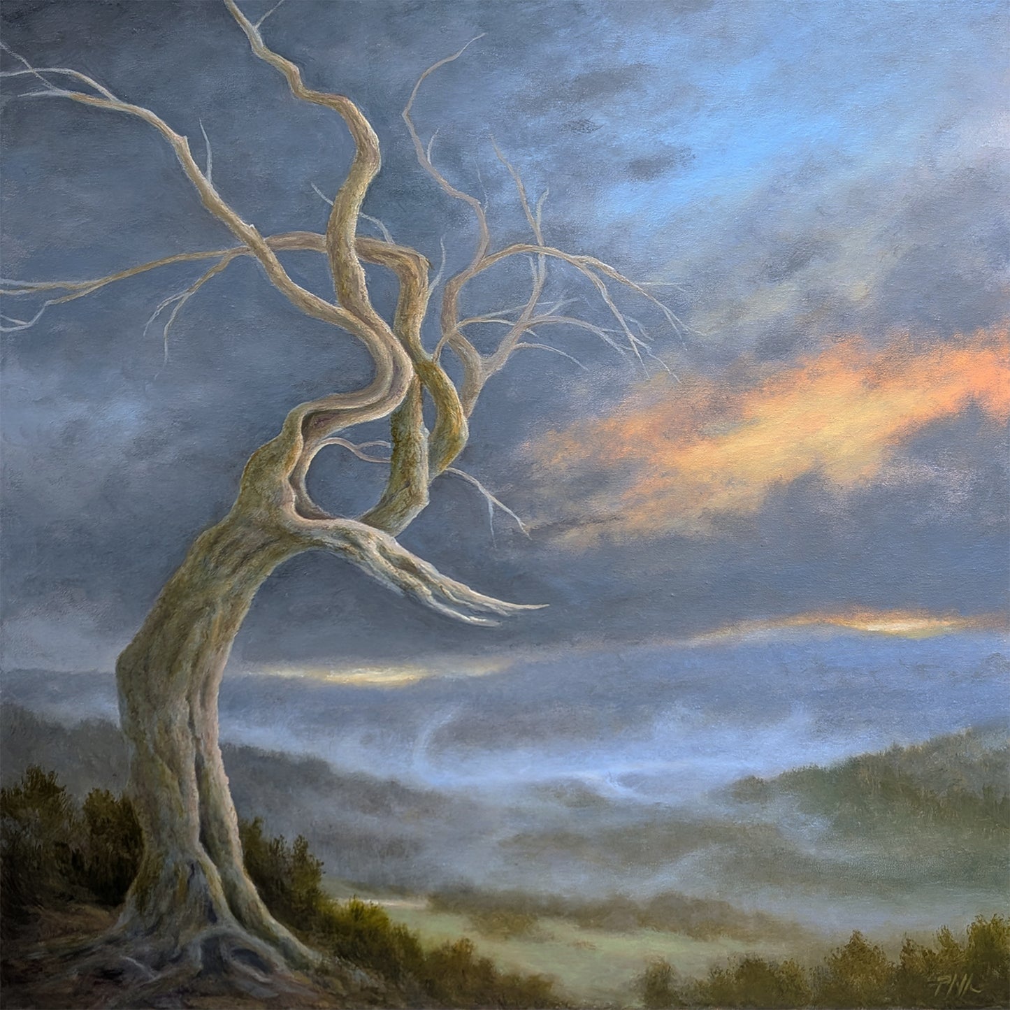 TIM PFEIFFER - Test of Time, oil on canvas, framed, 24"x24"