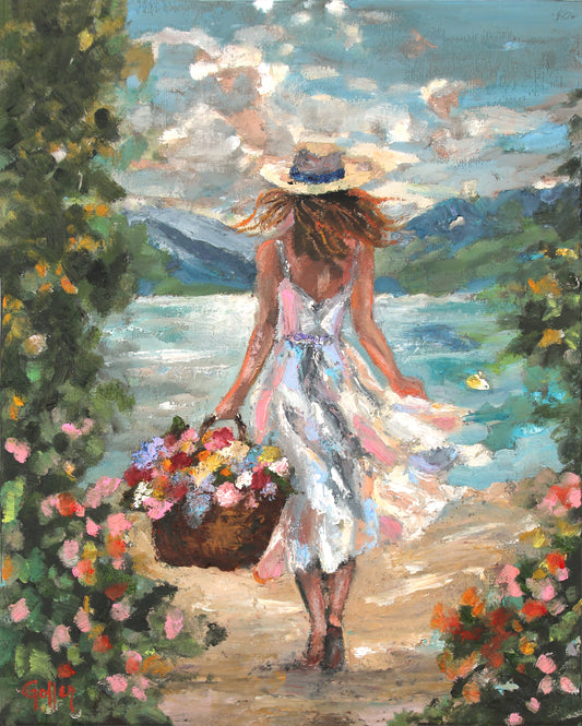 Carrie Goller - Tres Chic 13 Impressionist Portrait- Original Oil, 8" x 10" (framed)