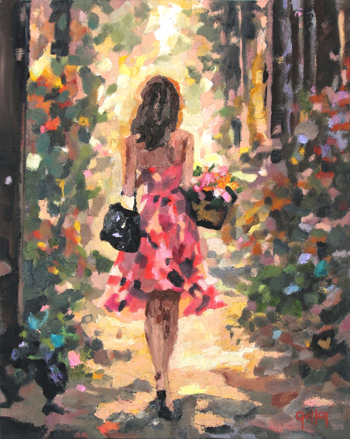 Carrie Goller - Tres Chic 14 Impressionist Portrait- Original Oil, 8" x 10" (framed)