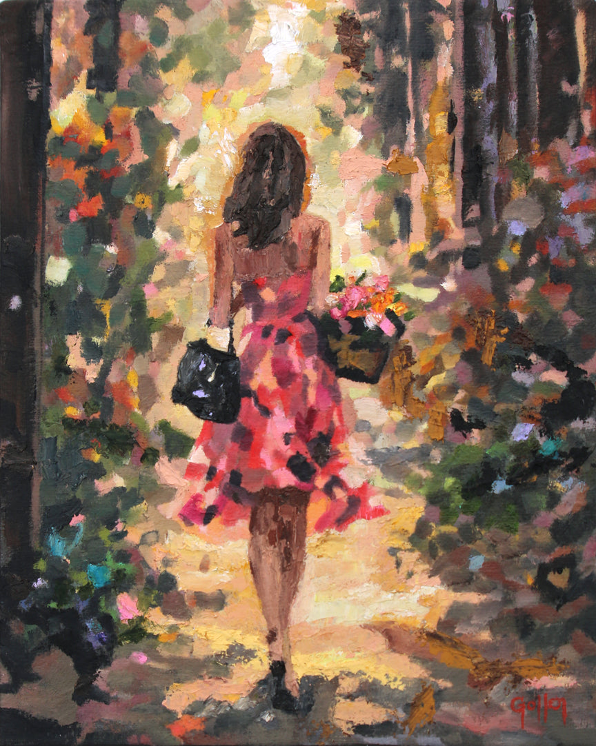 Carrie Goller - Tres Chic 14 Impressionist Portrait- Original Oil, 8" x 10" (framed)