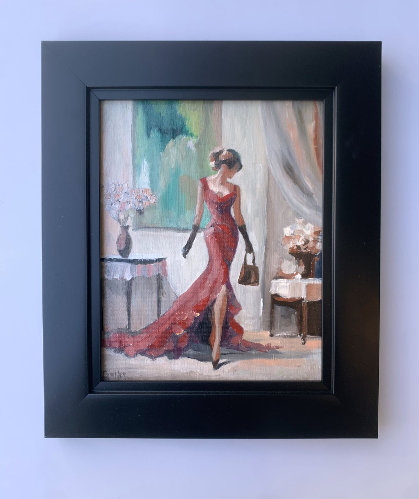Carrie Goller - Tres Chic 12 Impressionist Portrait- Original Oil, 8" x 10" (framed)