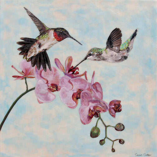Prints available, original ***SOLD*** CARRIE GOLLER - Voyagers II, encaustic/mixed media 20x20