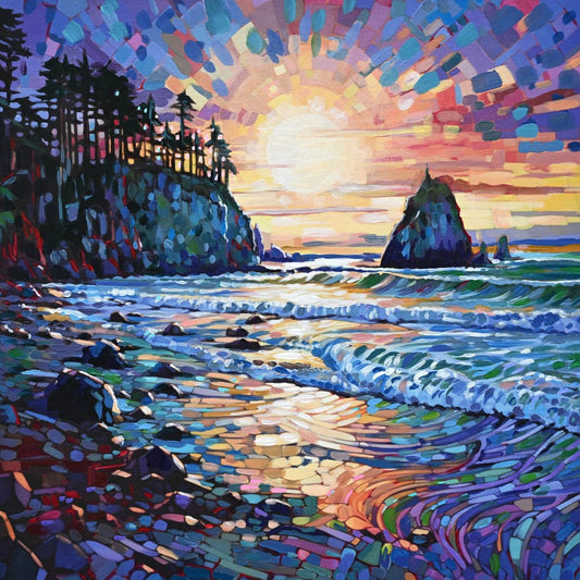 ***SOLD*** JANDI SMALL - Wild West Coast Wonderland, Oil on Canvas and Wood Panel, 20x20; Prints available