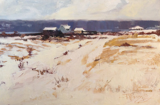 ***SOLD, Prints available*** ROBIN WEISS - Winter on Whidbey - Oil - 12 x 8