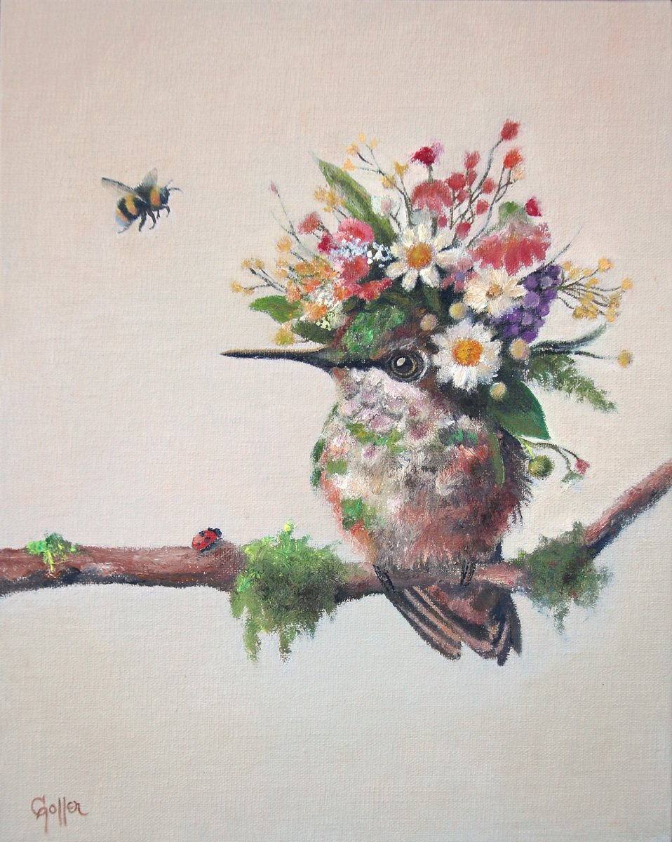 Prints available, original ***SOLD*** CARRIE GOLLER - Yvette, original oil (Floriferous Collection), Oil 8x10 (framed) *At Jones & Terwilliger Galleries, Carmel, CA please inquire at (831) 626-9100*