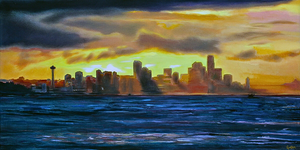 CARRIE GOLLER PRINTS - SEA, CITY, LAND SCAPES - SEATTLE SUNRISE
