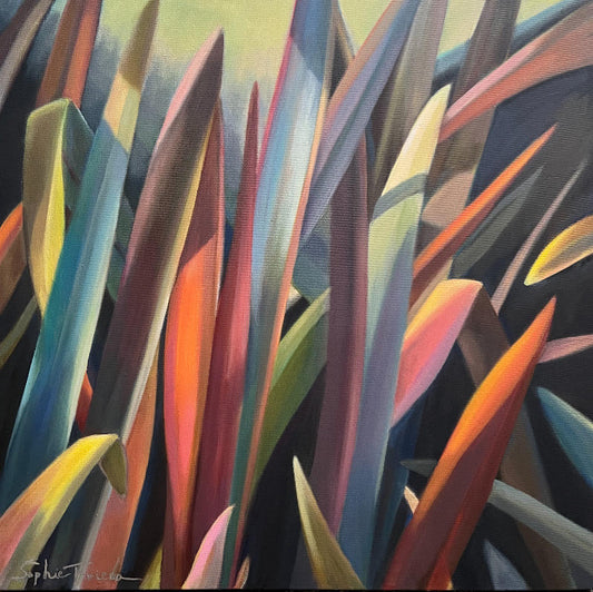 ***ON HOLD for Sara*** SOPHIE FRIEDA - Fabulous Flax, oil on canvas 24x24