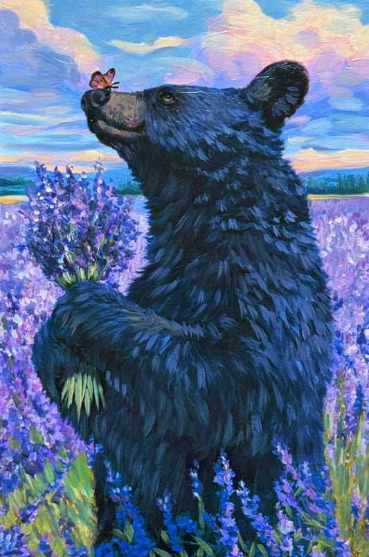 JANDI SMALL - For the Love of Lavender, Oil on canvas panel,  12x18