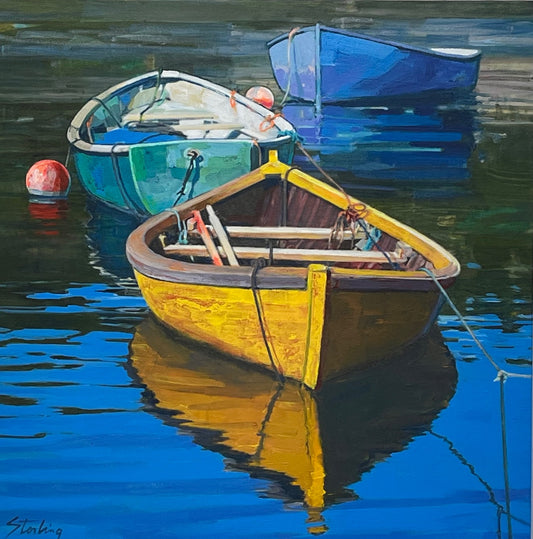 SYDNI STERLING - Yellow, Green, and Blue, Original acrylic on gallery wrapped canvas, 24x24