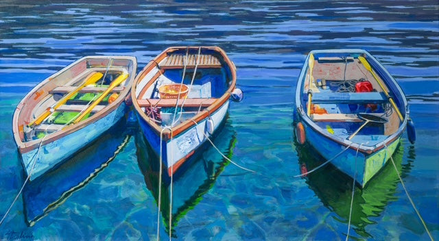 SYDNI STERLING - Pier Pressure, original acrylic on canvas, gallery wrap, 24"x 44"