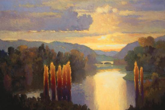 MAX HAYSLETTE - Matthews collection, Sounds of the Morning  Original Oil on Canvas, 12x24" (50% of proceeds benefits Kitsap Community Foundation)