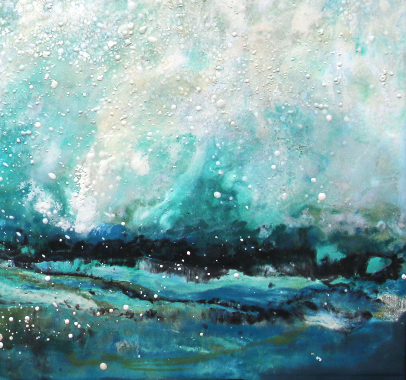 Carrie Goller - Surrender III, encaustic/mixed media 24x48