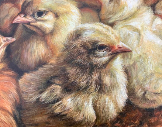 Jody Yashenko - Tweets, Oil on canvas (framed), 11" x 14"